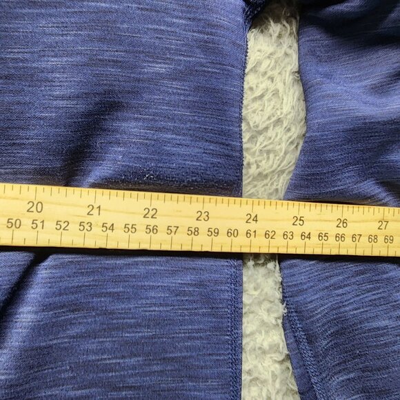 Gap Fit Shirt Womens XL Indigo Blue Orbit Fleece Pullover Hoodie Zip Pockets - Picture 6 of 11